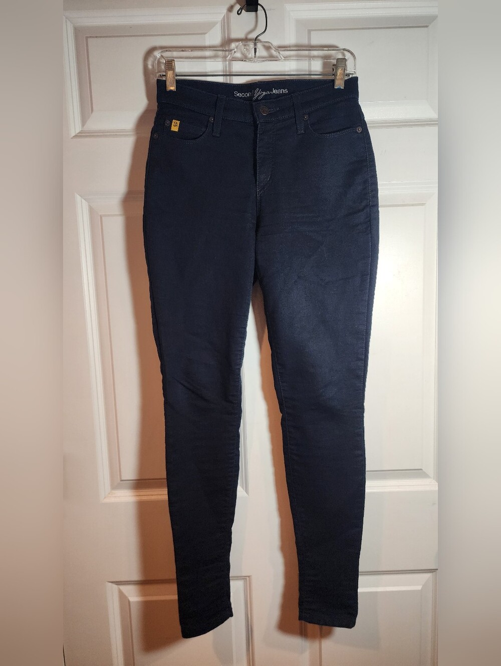 Second Yoga Jeans Women's Dark Blue Skinny Stretchy High Rise Size 25